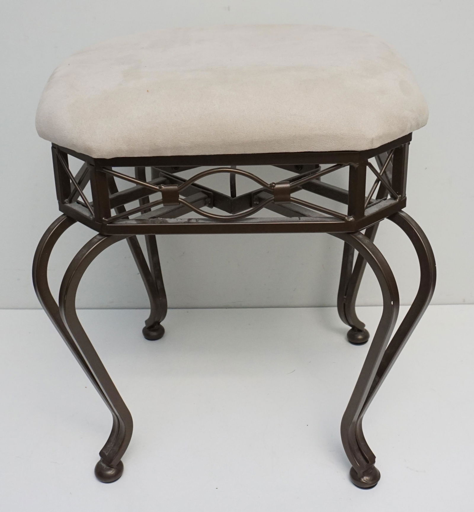 IRON UPHOLSTERED VANITY STOOL (1 of 8)