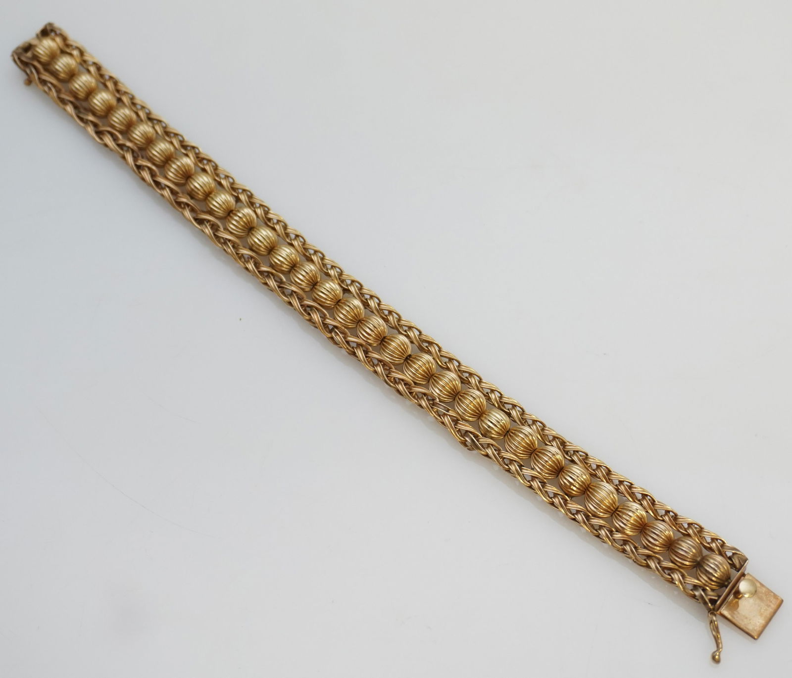 14KT GOLD BALL/ROPE BRACELET (29.60 GRAMS) (1 of 6)