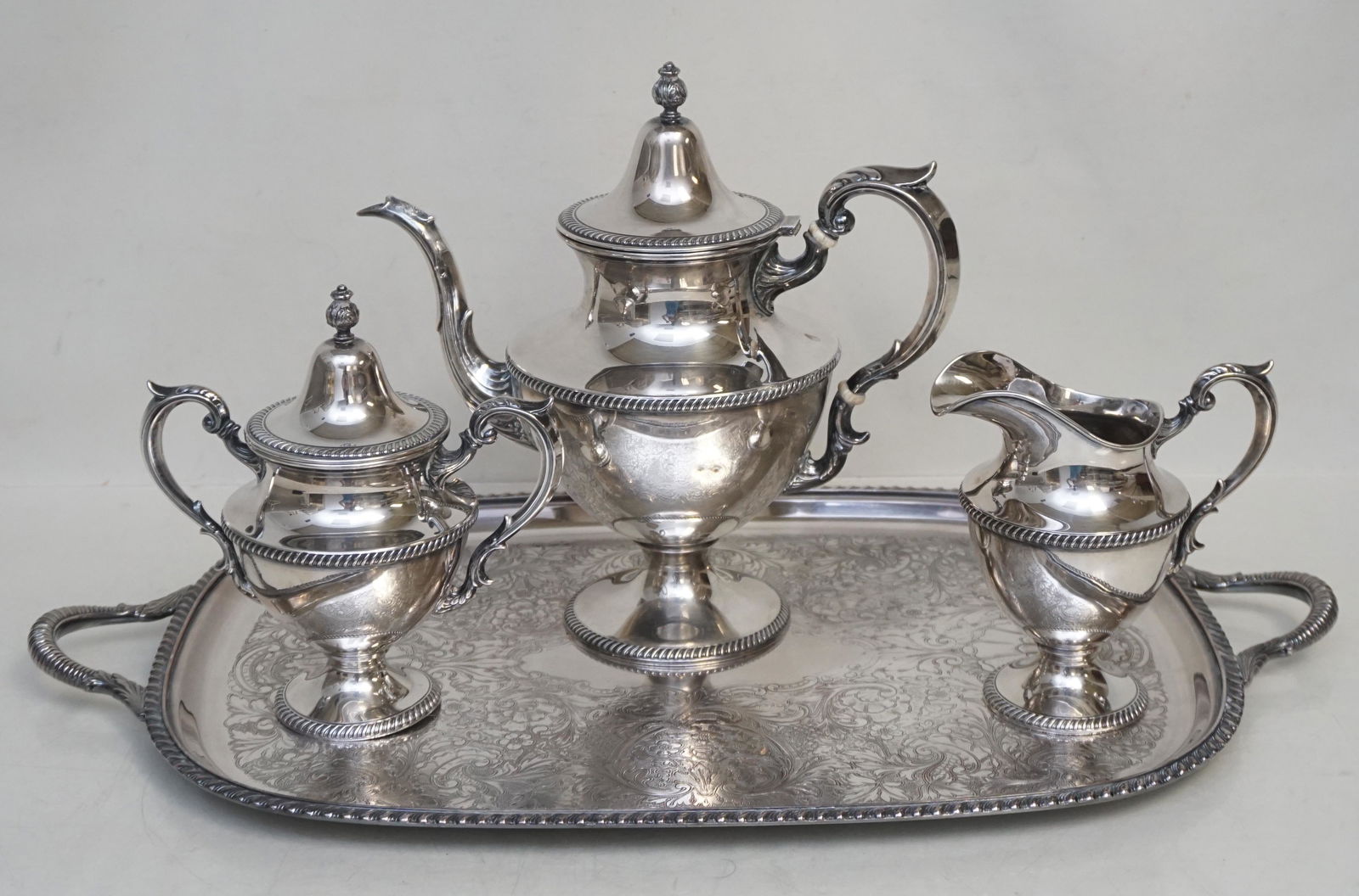 4 PC STERLING & SP COFFEE SERVICE (1 of 12)