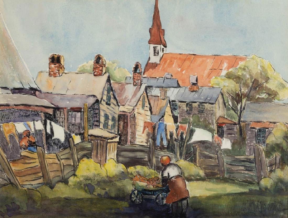 CHARLESTON BACKYARDS SOUTHERN SCHOOL WATERCOLOR (1 of 8)