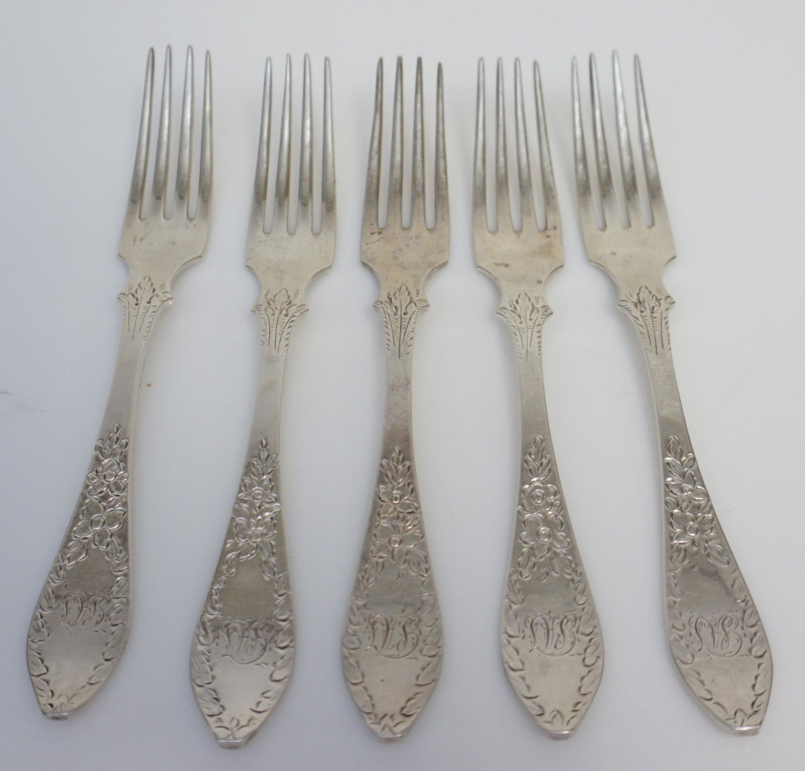 5 S. KIRK BALTIMORE COIN SILVER FORKS (1 of 6)