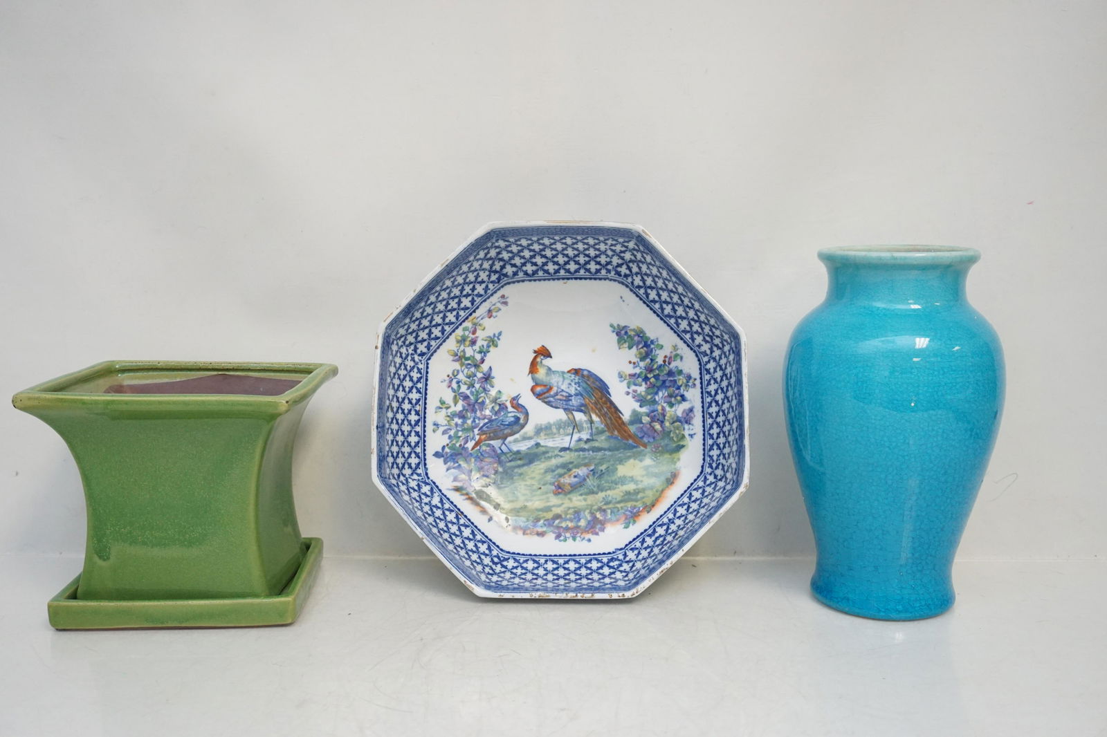 3 PC POTTERY VASE- BOWL - PLANTER (1 of 13)