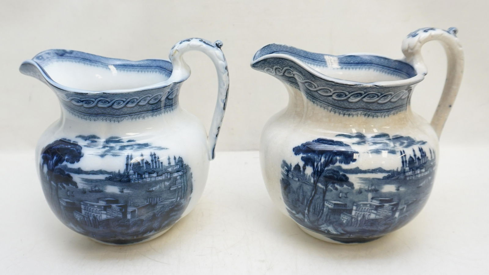 2 CAULDON BYZANTIUM BLUE TRANSFER JUGS (1 of 15)