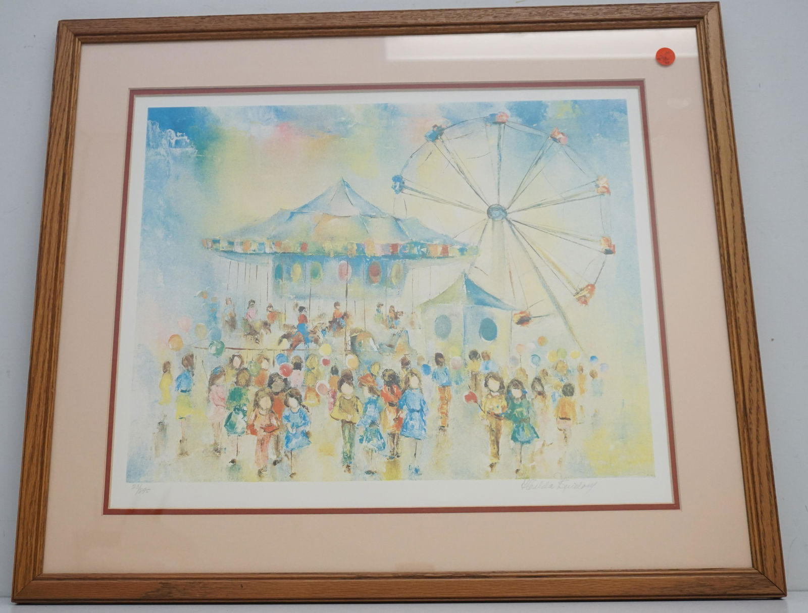 MID CENTURY CAROUSEL LITHOGRAPH (1 of 6)