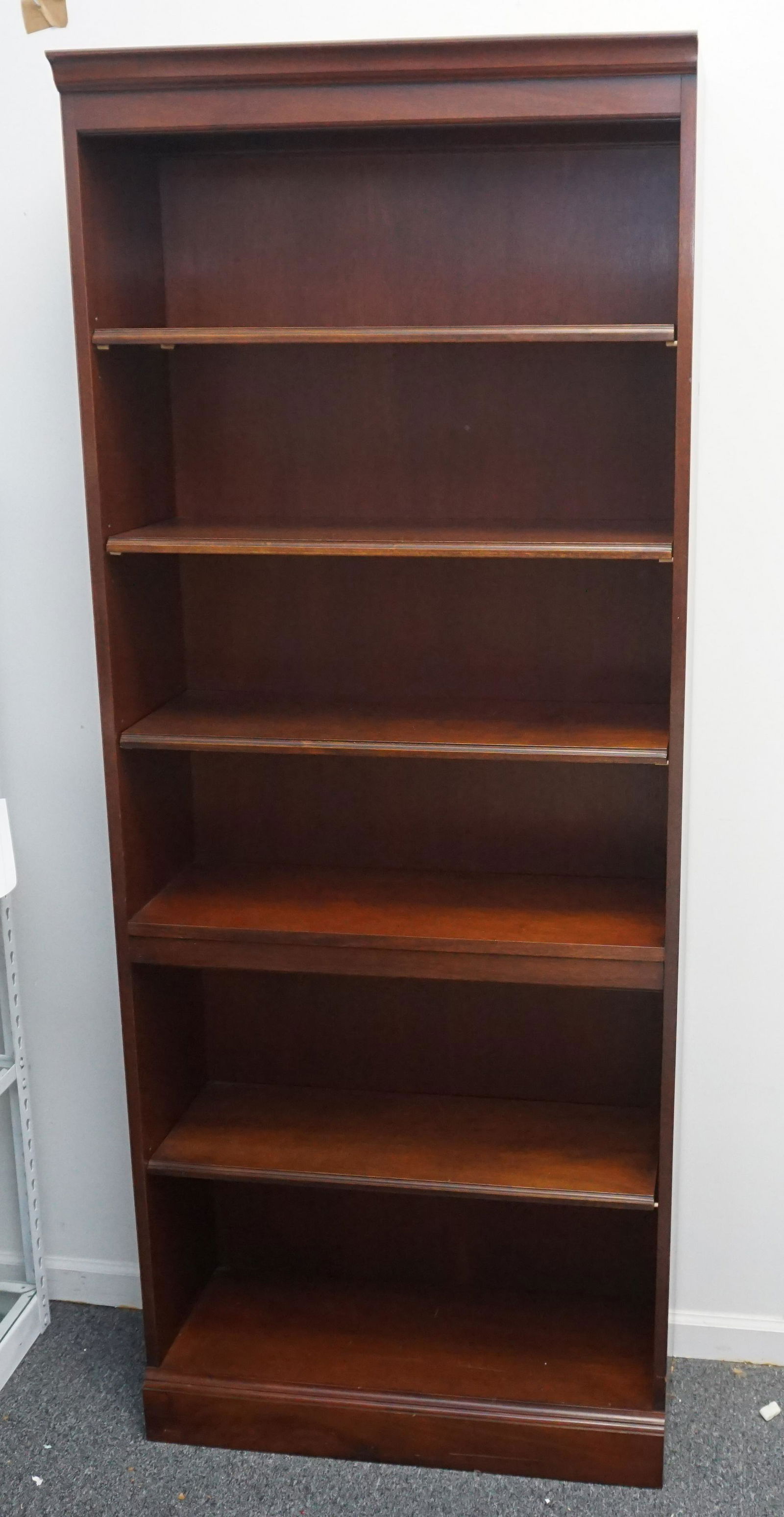 TALL MAHOGANY BOOKSHELVES (1 of 4)