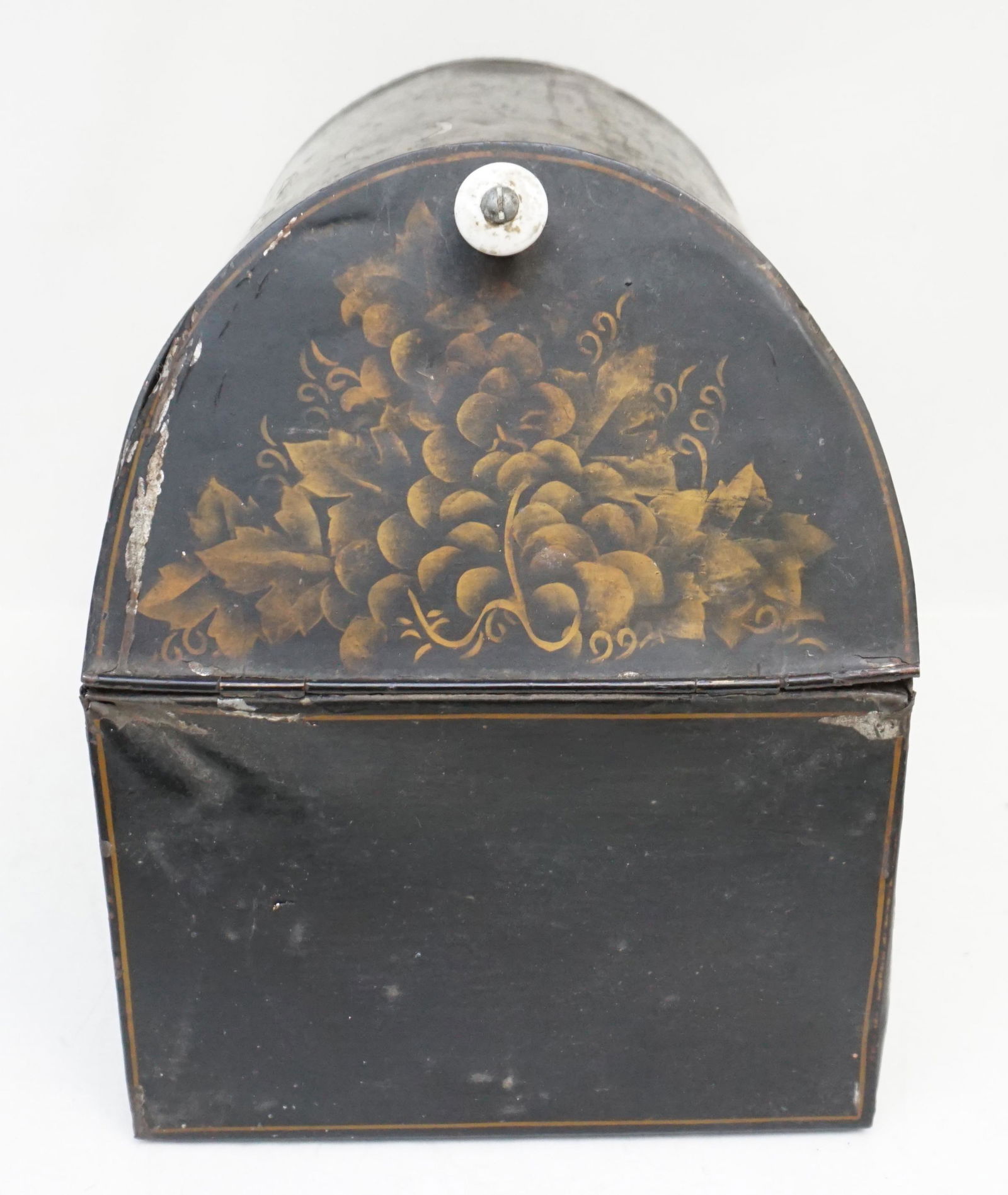 TOLE DECORATED TIN BIN (1 of 11)