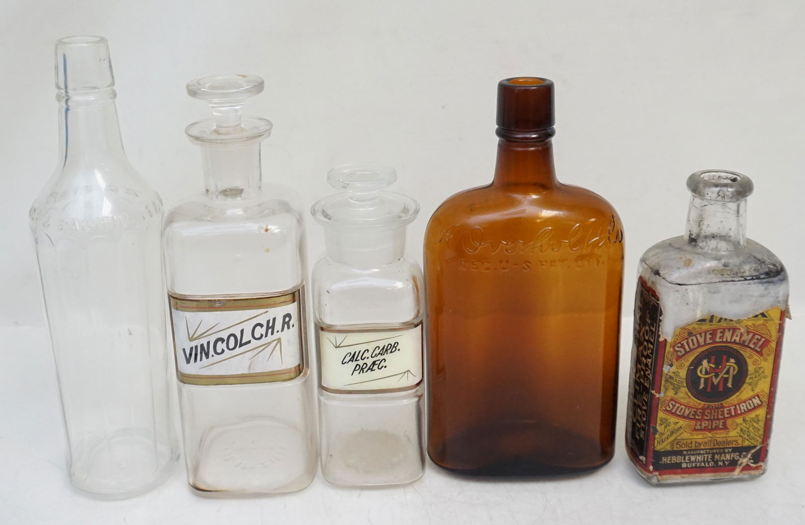 5 ANTIQUE BOTTLES PHARMACY + (1 of 7)