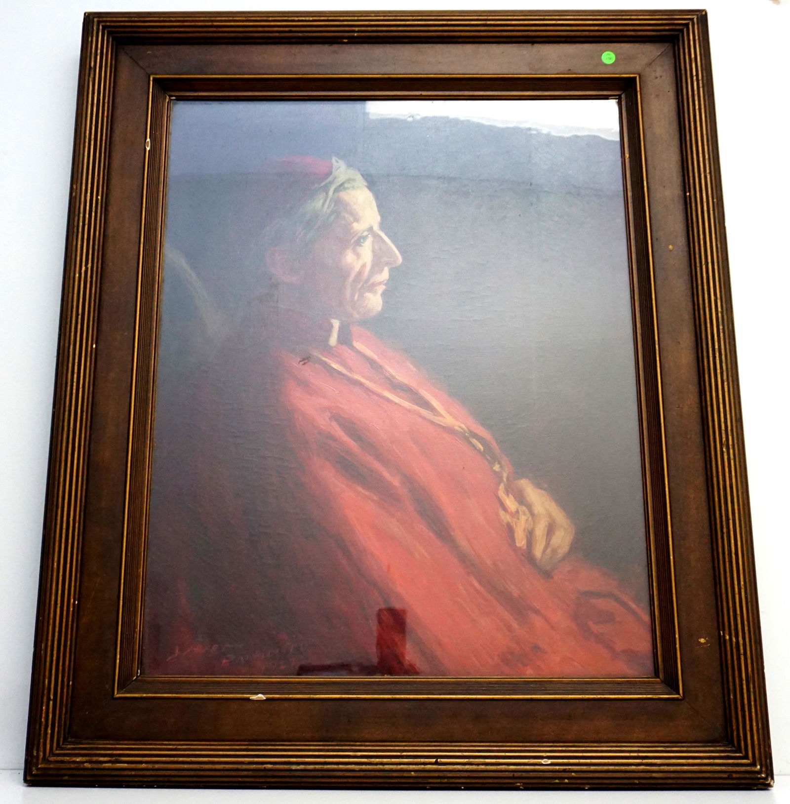 ST JOHN HENRY NEWMAN OIL PAINTING: Antique Oil on Canvas Finely done Portrait of John Henry Newman (1801-1890), Cardinal, theologian and saint; canonised October, 2019. Signed by the artist lower left, signature illigible. In frame und