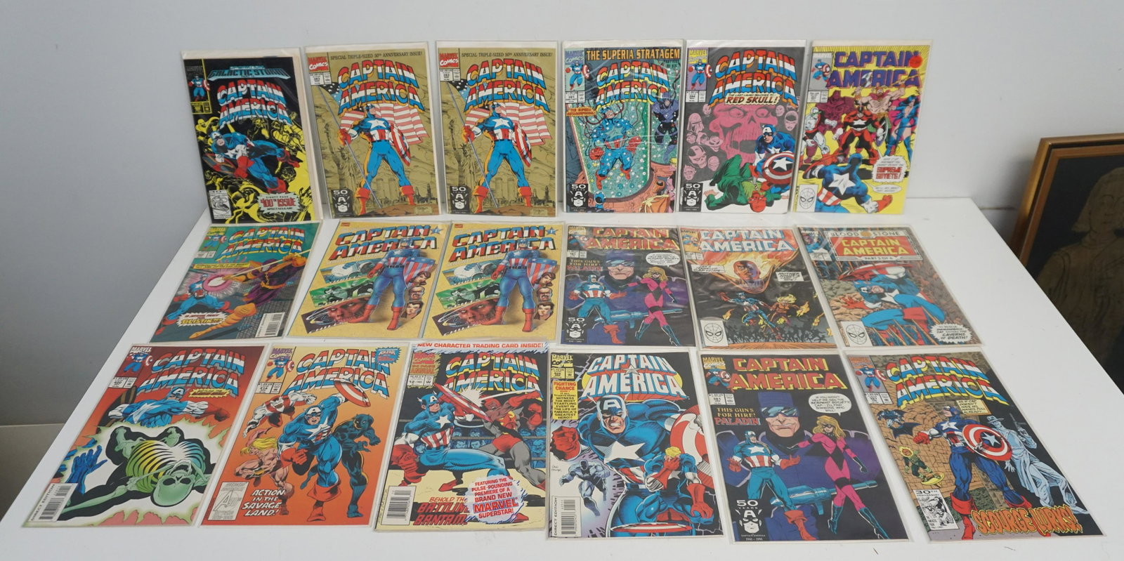 LOT OF 34 VINTAGE CAPTAIN AMERICA COMICS: Lot of 34 Classic Comic Books "Captain America" all are from Marvel Comics. Part of a large inventory we will be selling for the estate of a Comic Book and Trading Cards Shop. All are wrapped. Perfect