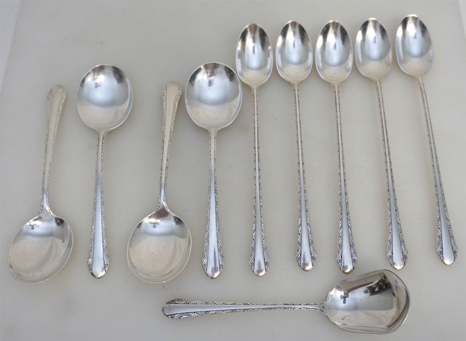 10 STERLING CHASED ROMANTIQUE SPOONS (1 of 3)