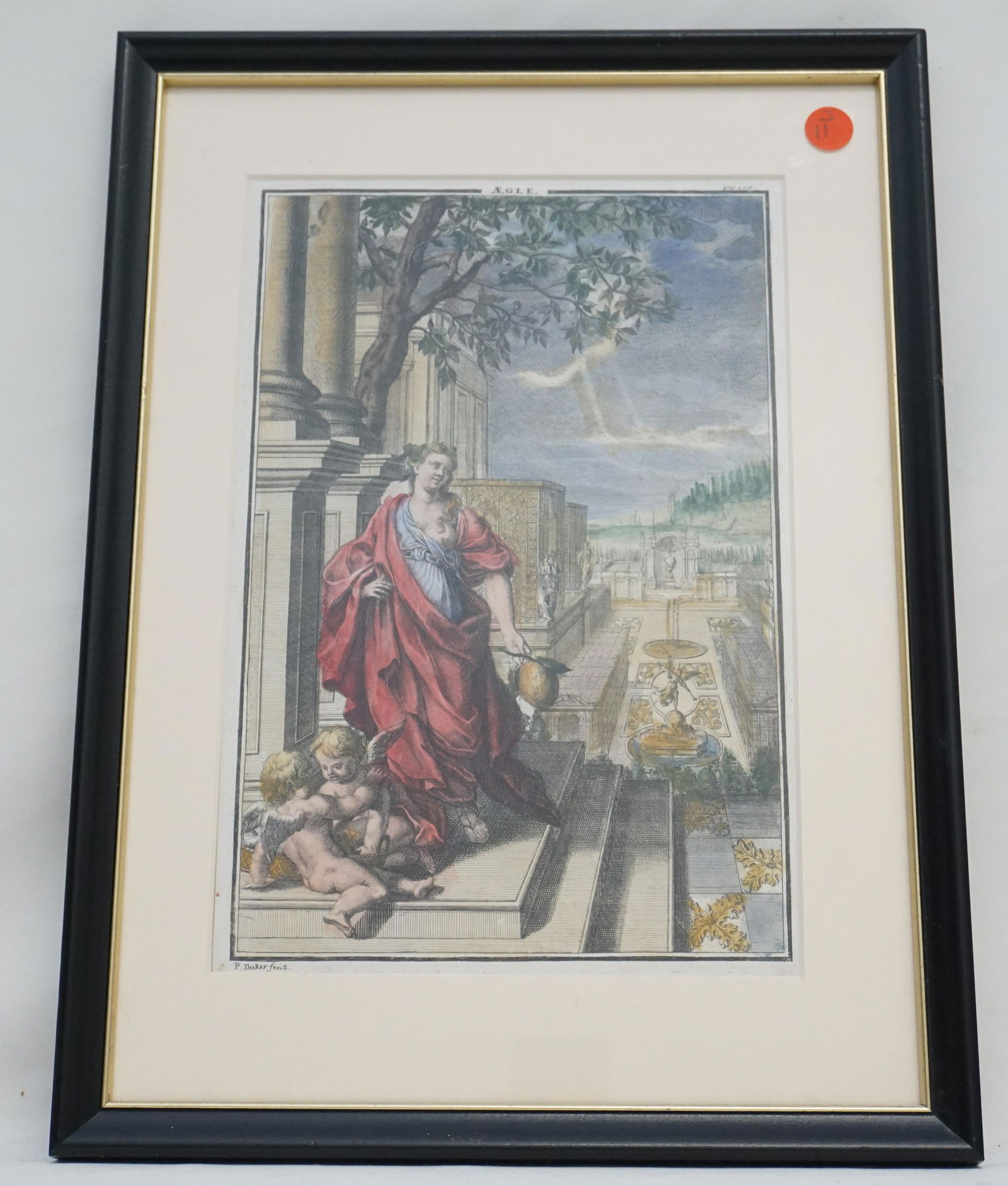 HAND COLORED ALLEGORICAL ENGRAVING PAUL DECKER (1 of 6)