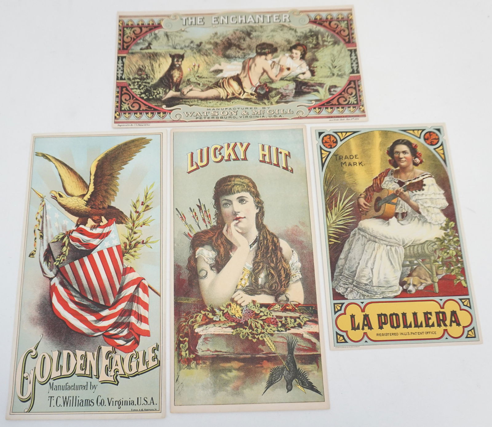4 ANTIQUE TOBACCO CRATE LABELS (1 of 5)