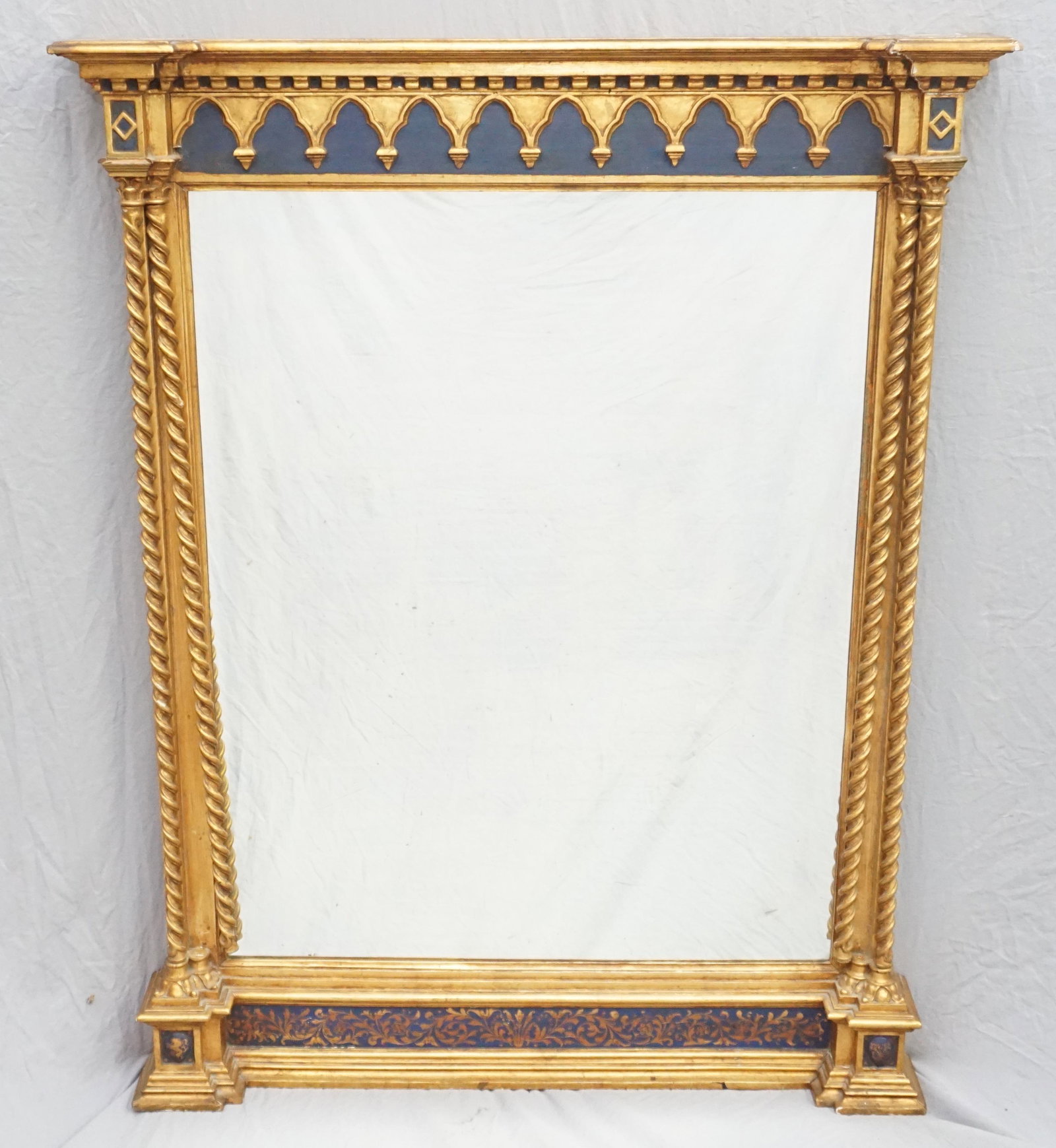 LARGE NEOCLASSICAL GILT ARCHITECTURAL MIRROR (1 of 10)