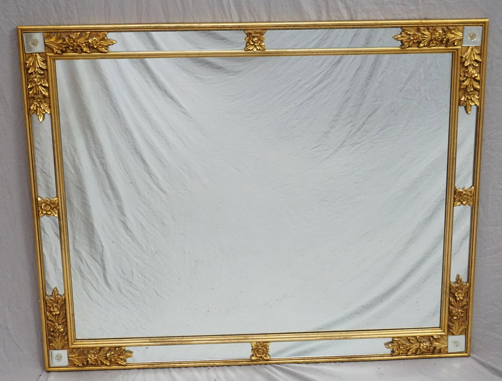LARGE FRENCH STYLE GILT MIRROR (1 of 6)