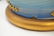 2 TALL BLUE OPALESCENT GLASS GILDED LAMPS - 12