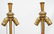 2 TALL BLUE OPALESCENT GLASS GILDED LAMPS - 8