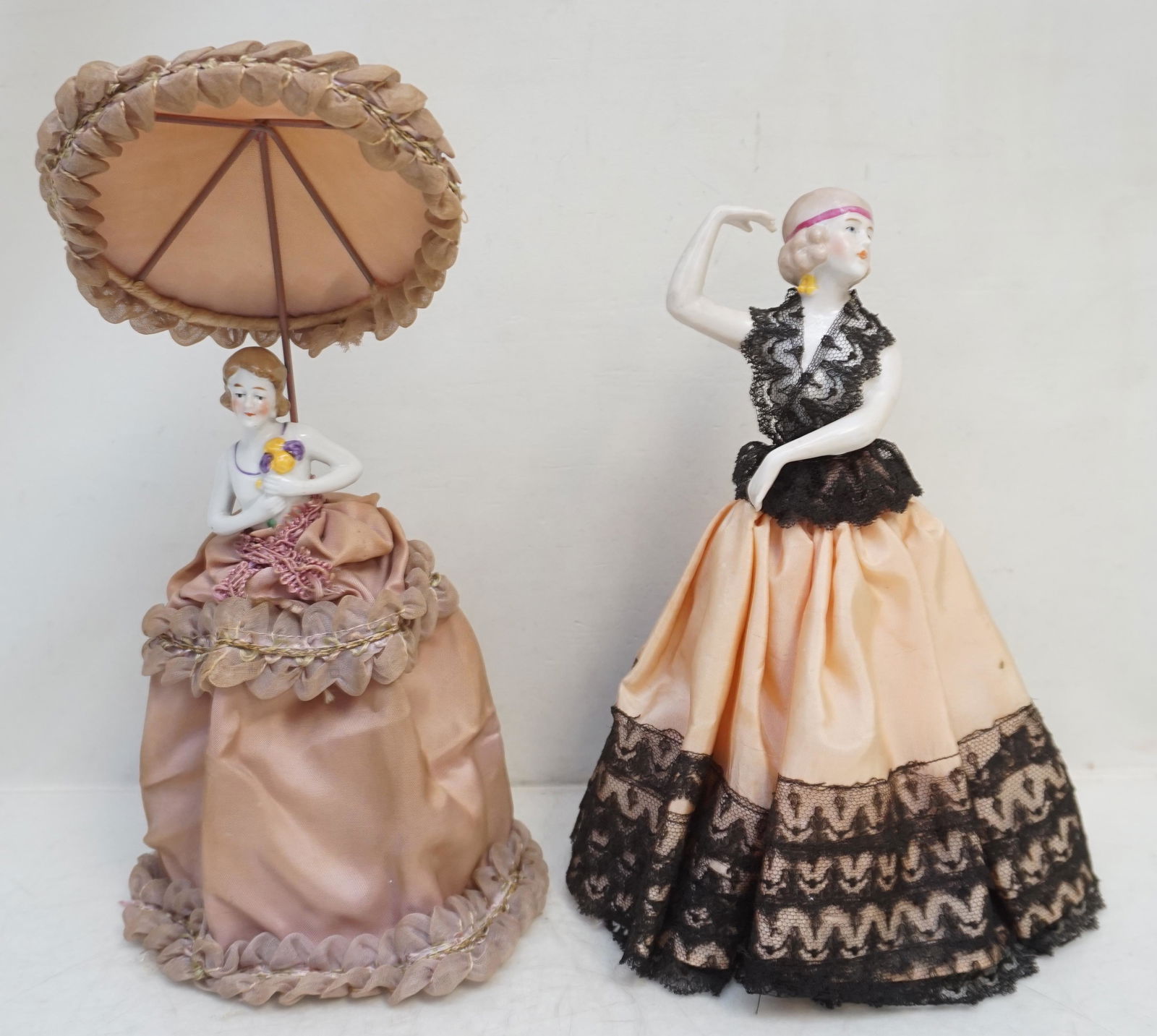 2 ART DECO LARGE GERMAN PORCELAIN HALF DOLL LAMPS (1 of 7)