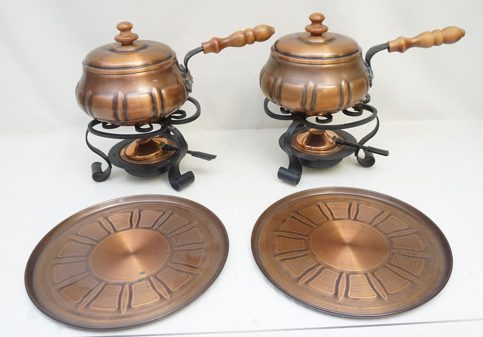 2 COPPER FONDUE SETS (1 of 7)