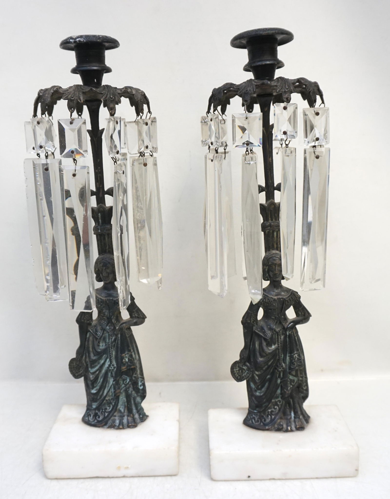 19th C BRONZE FIGURAL GIRANDOLE (1 of 8)