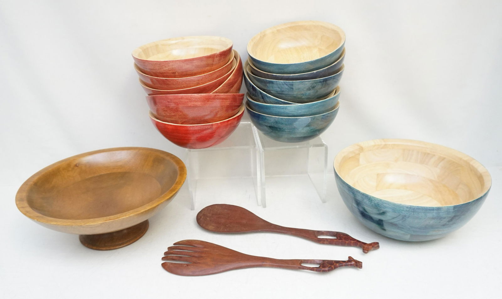 15 PC MID CENTURY MAPLE BOWLS + (1 of 3)
