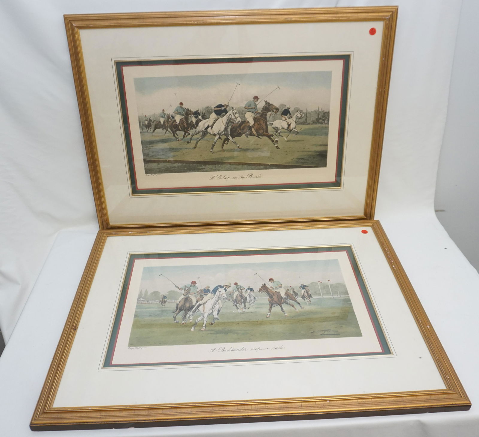 PAIR OF VINTAGE GEORGE WRIGHT POLO PRINTS (1 of 6)