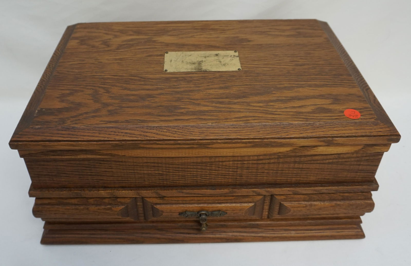 LARGE OAK FLATWARE CHEST (1 of 8)