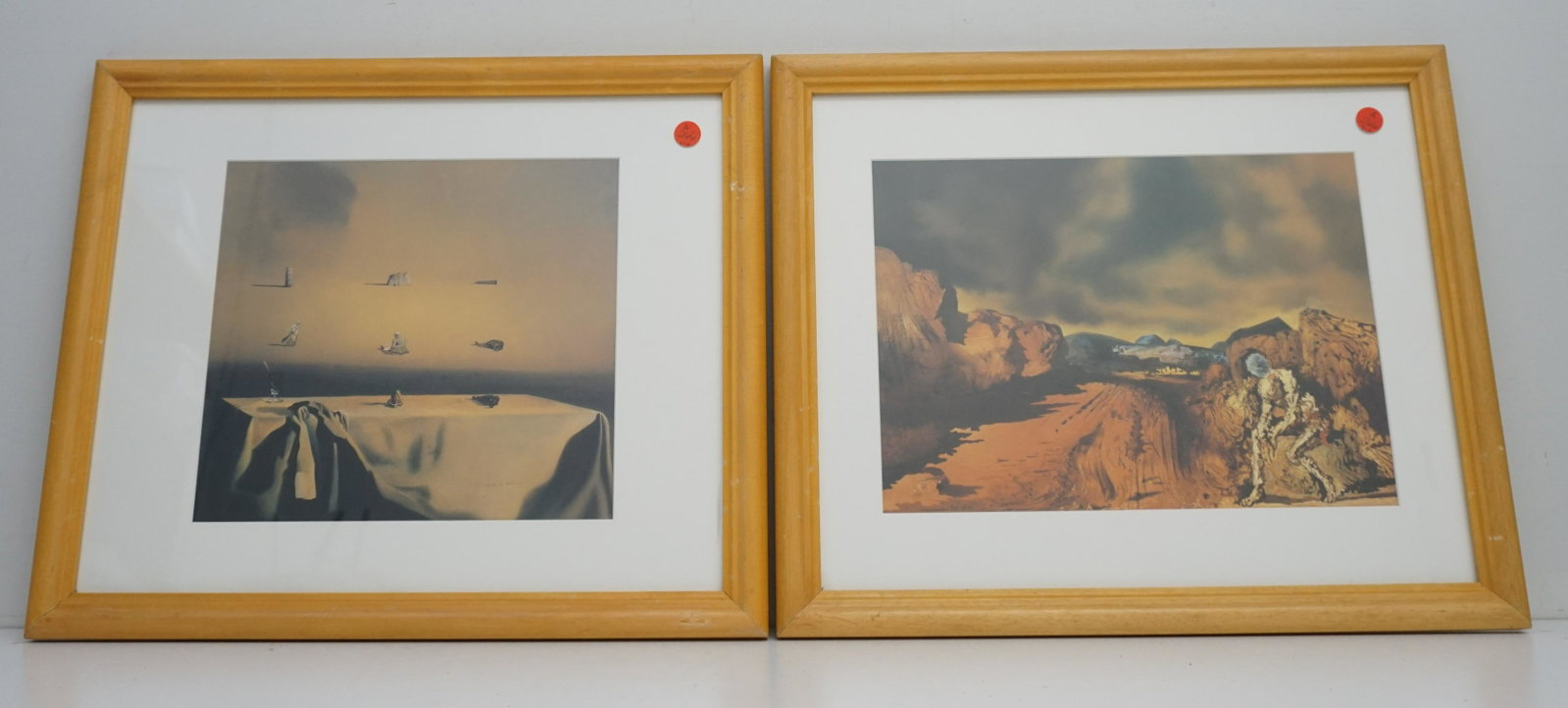 2 SALVADORE DALI FRAMED PRINTS: 2 Salvadore Dali Framed Prints both later prints after Morphological Echo, 1936 and The Man with the Head of Blue Hortensias, 1936. In matching frames and mats 16"x19"x1". Weight combined 6 pds 6 oz.