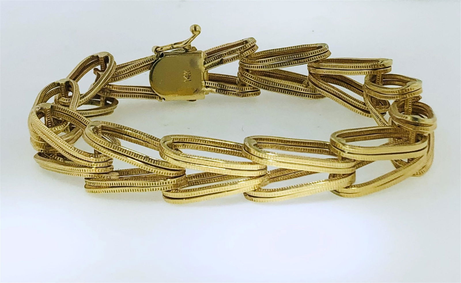 14KT GOLD FANCY LINK BRACELET (33.60 GRAMS) (1 of 5)