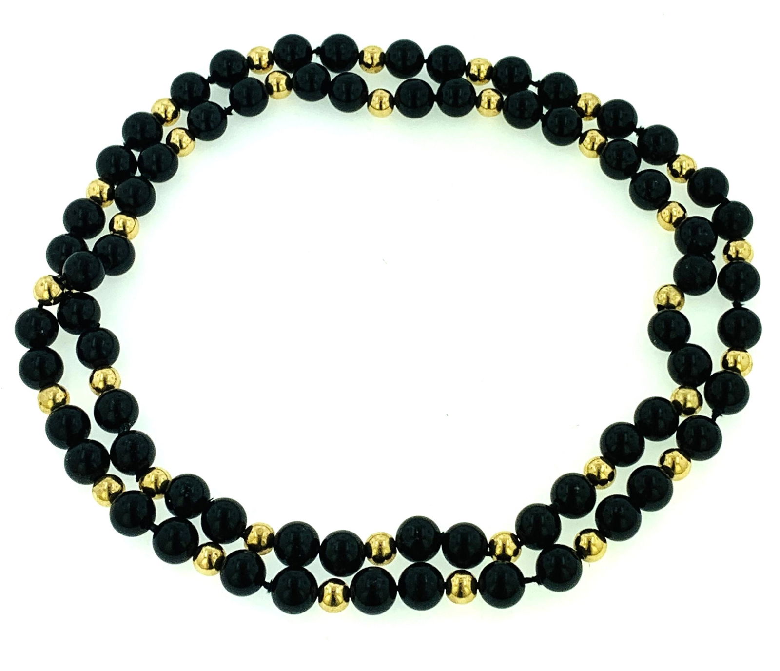 ONYX & 14KT GOLD BEAD NECKLACE (1 of 3)