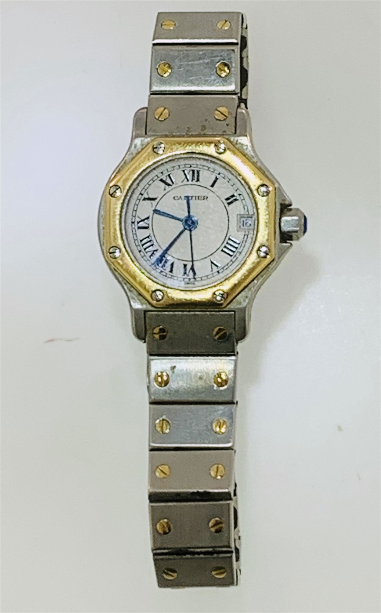 CARTIER SANTOS 18KT GOLD & STAINLESS STEEL WATCH (1 of 9)