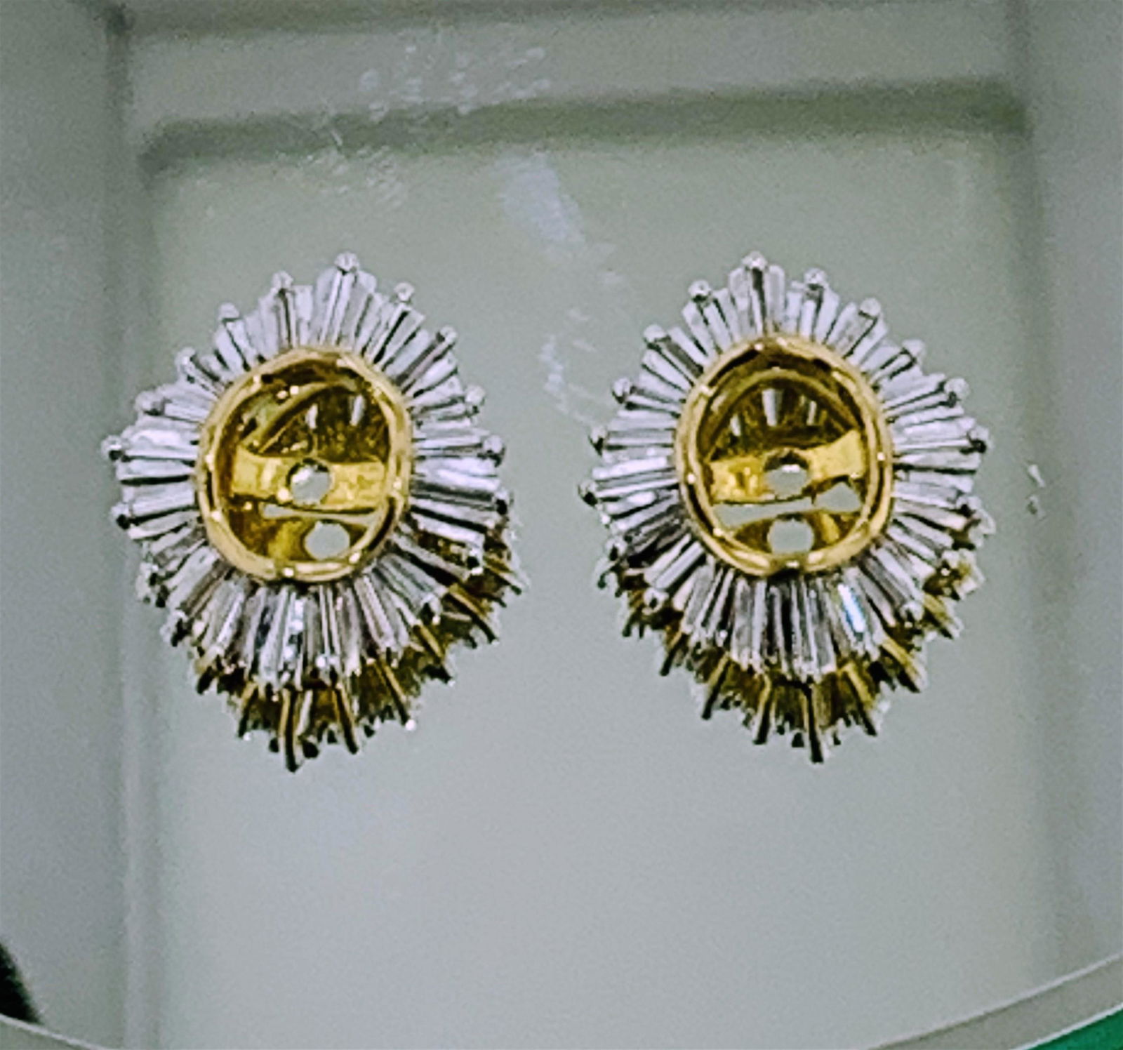 18KT GOLD DIAMOND EARRING JACKETS (6.80 GRAMS) (1 of 2)