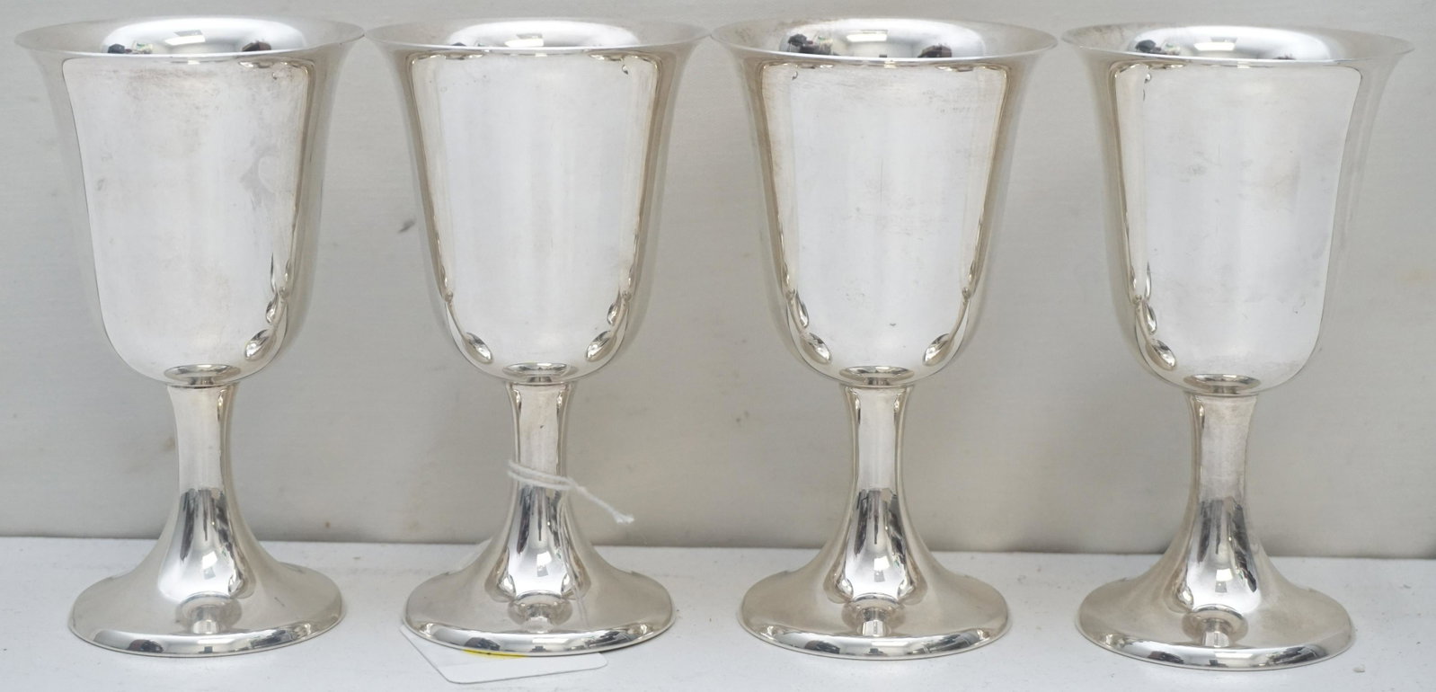 4 GORHAM STERLING SILVER WINE GOBLETS - PURITAN: Four Gorham Sterling Silver Puritan Wine Goblets. No monograms, good condition. Each 4 1/2. Approximate silver weight 280 grams. PROVENANCE: A Private Charleston SC Estate.