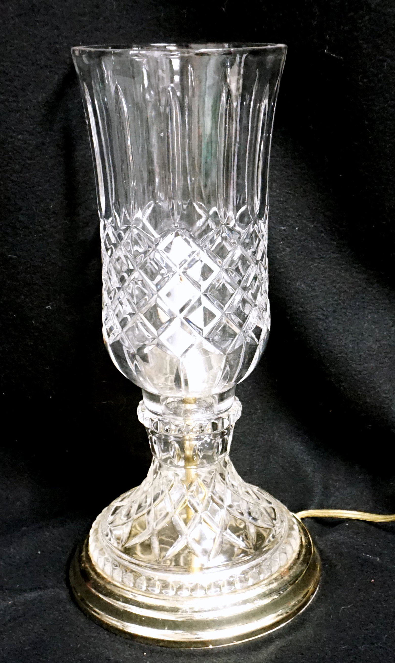 MOLD BLOWN HURRICANE ELECTRIFIED LAMP: Vintage Mold Blown Hurricane Style Electric Lamp. Measures 14". Weight 6 pds 5 oz. PROVENANCE: A Private Charleston SC Estate.***Pickup only or Shipping on this item offered through , Pak Mail 843-849
