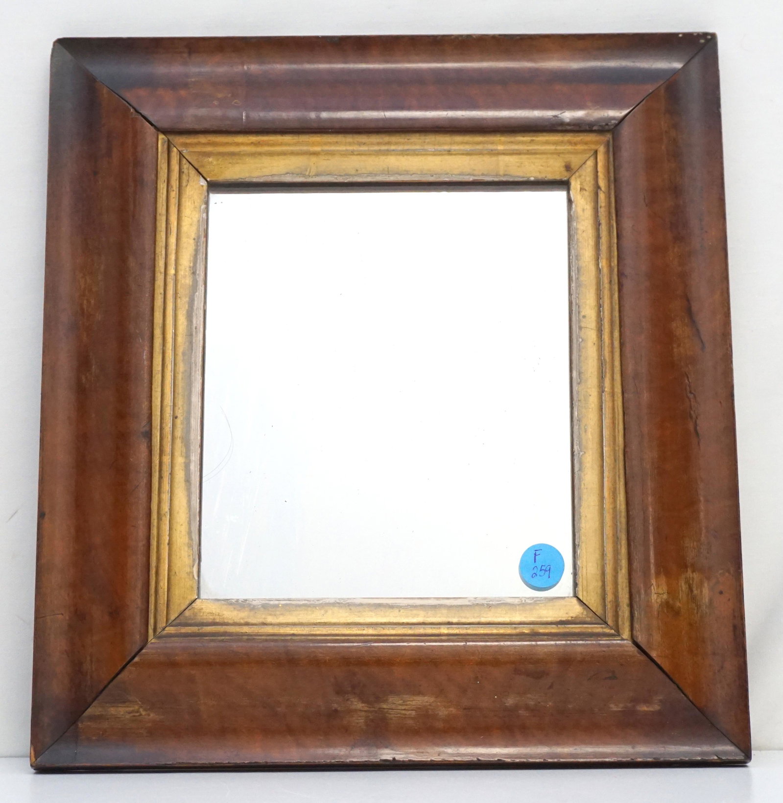 ANTIQUE AMERICAN FRAME WITH MIRROR: Antique American Frame with Mirror, measures 11 3/4"x13"x1". Weight 2 pds 9 oz. PROVENANCE: A Private Charleston SC Estate