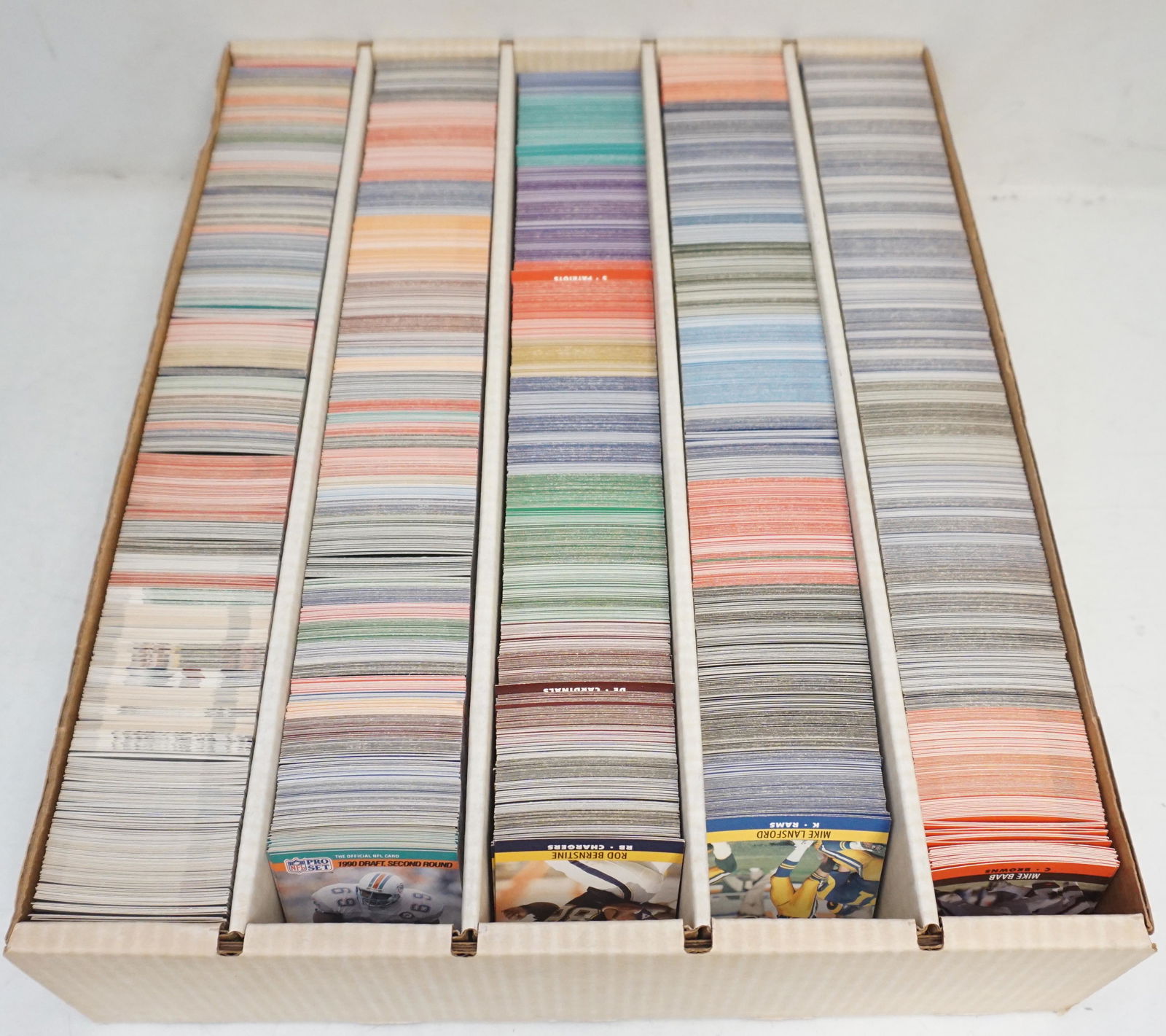 1990 PRO SET SERIES II NFL CARDS: Large lot of 90’s Pro Set cards. All cards not inspected, duplicates included. Total weight 22 lbs. Great for collectors or resellers. In house shipping is not guaranteed on this lot.