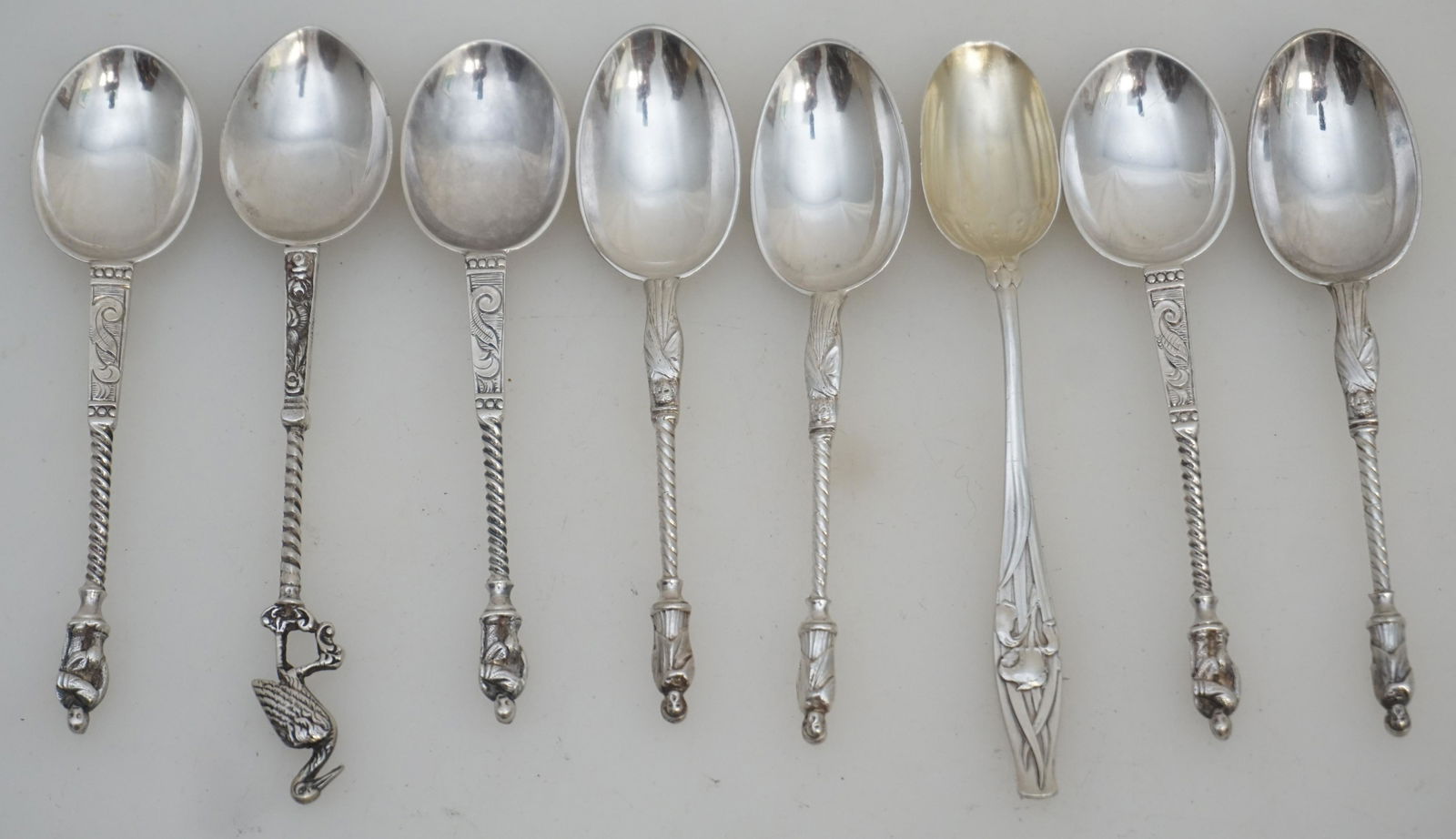 8 STERLING SILVER & SILVERPLATE DEMITASSE SPOONS (1 of 6)