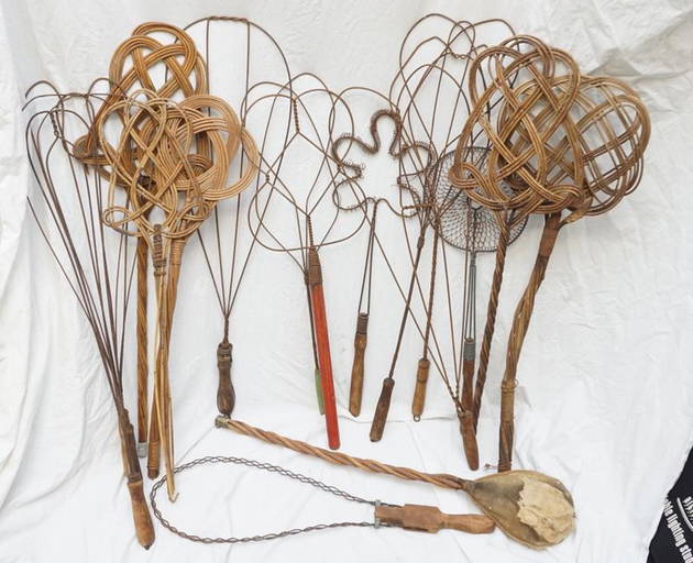 17 Antique Rug Beaters Shaker Batwing
