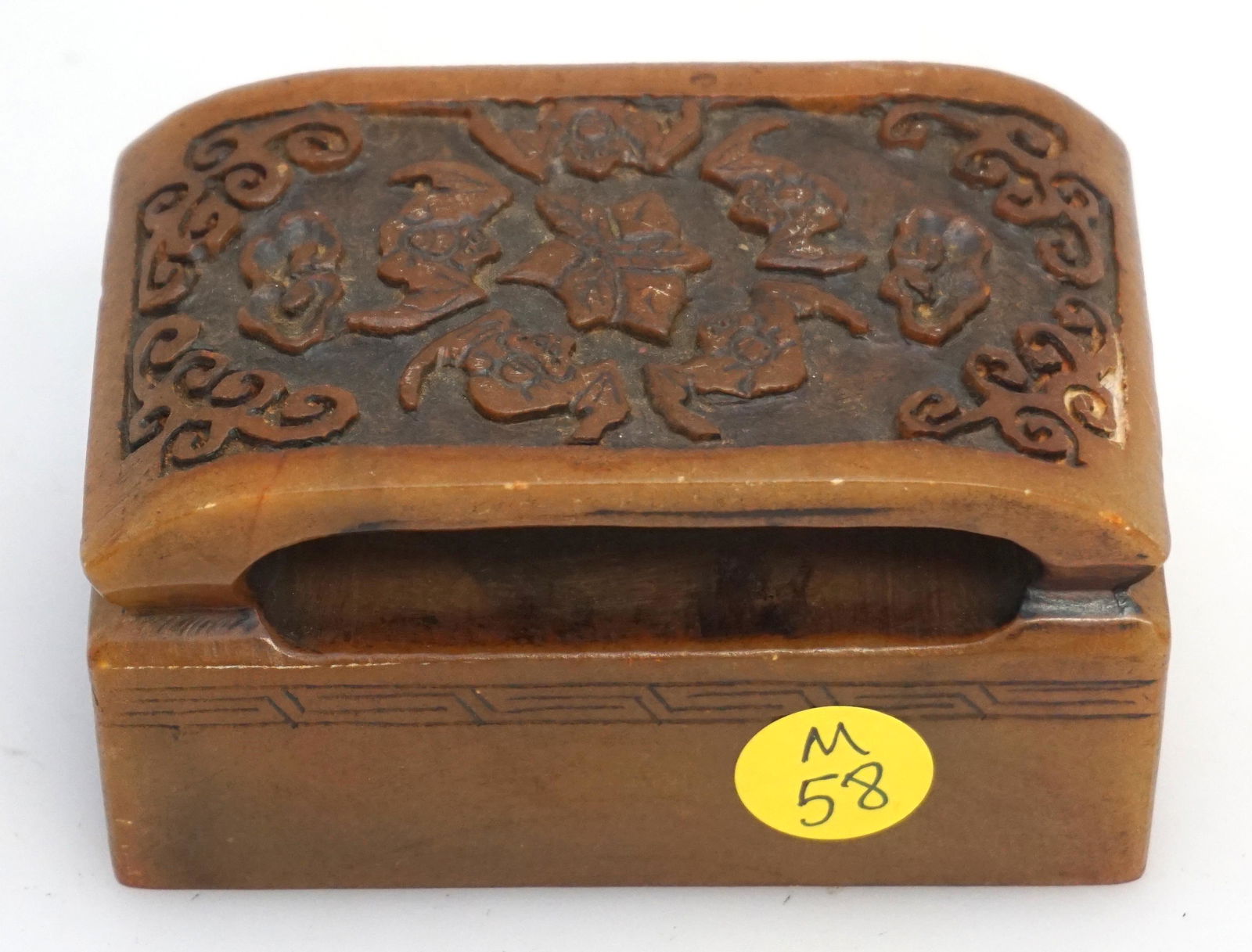 CHINESE CARVED STONE SEAL WITH BATS (1 of 5)