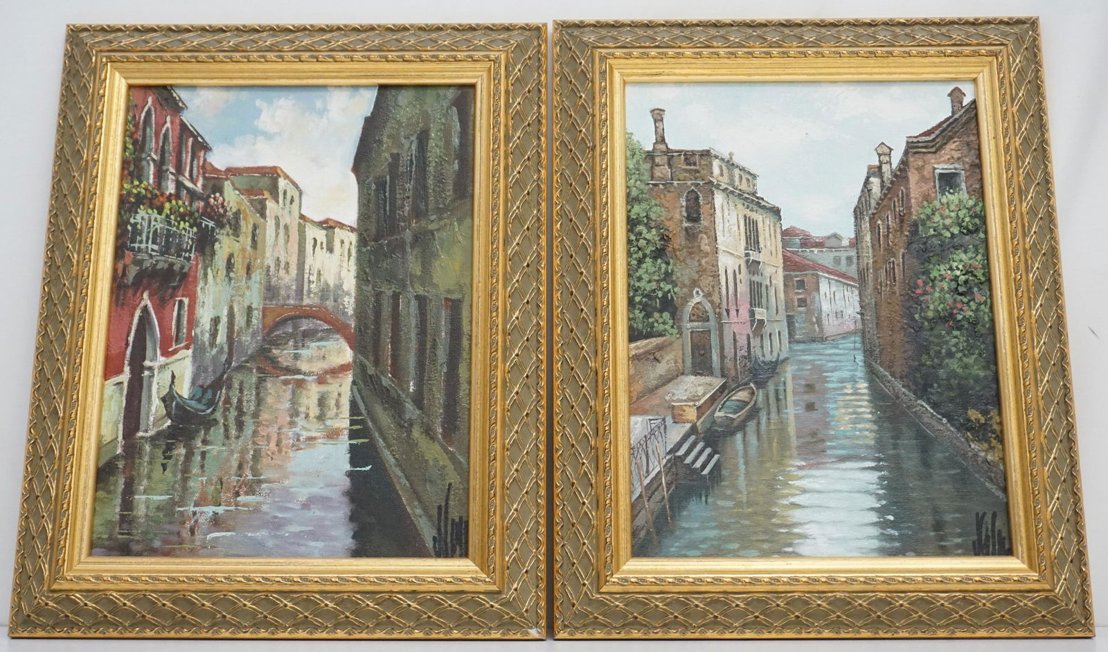 PAIR MID CENTURY OILS - VENICE CANAL (1 of 6)