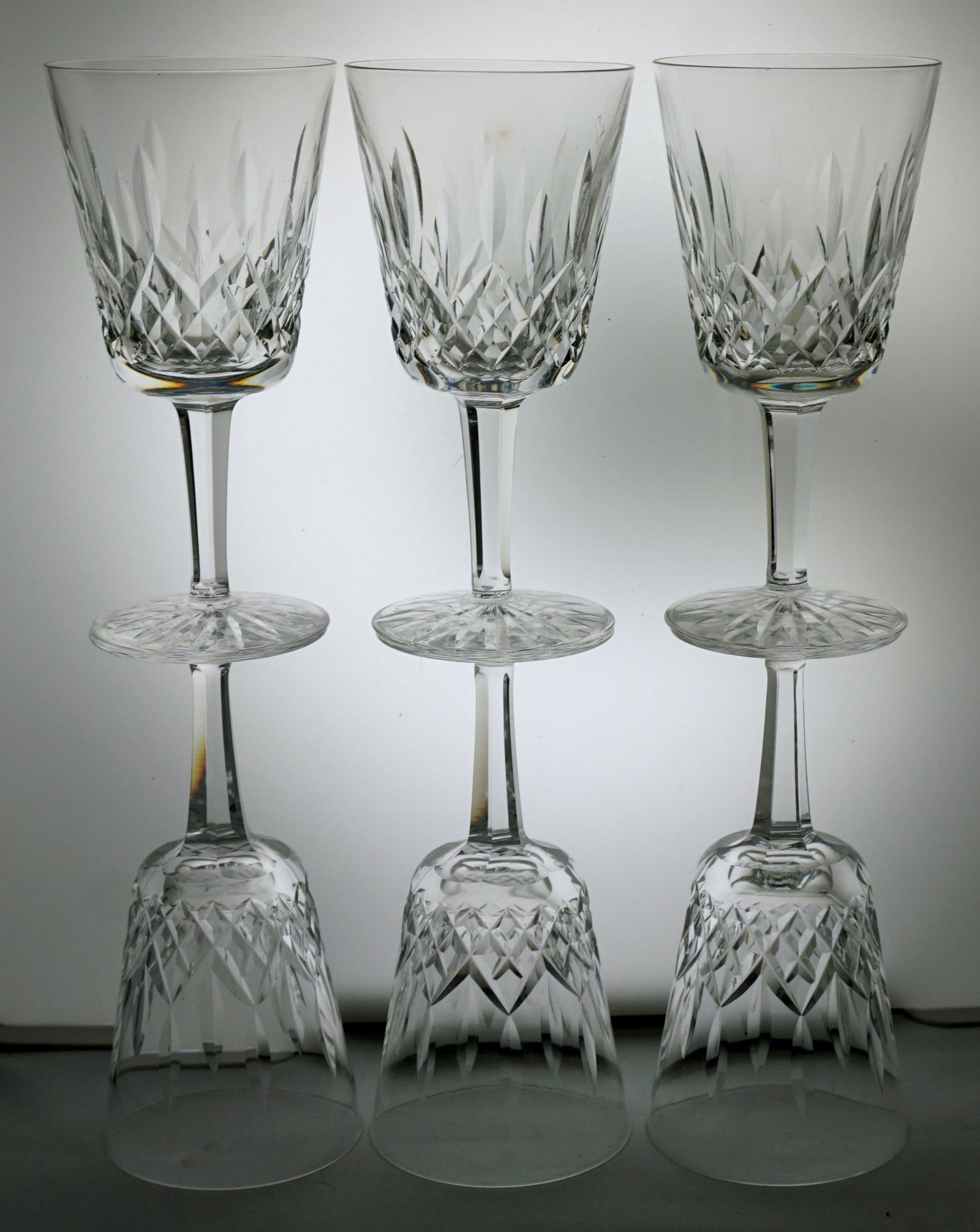 6 WATERFORD CRYSTAL LISMORE GOBLETS (1 of 6)
