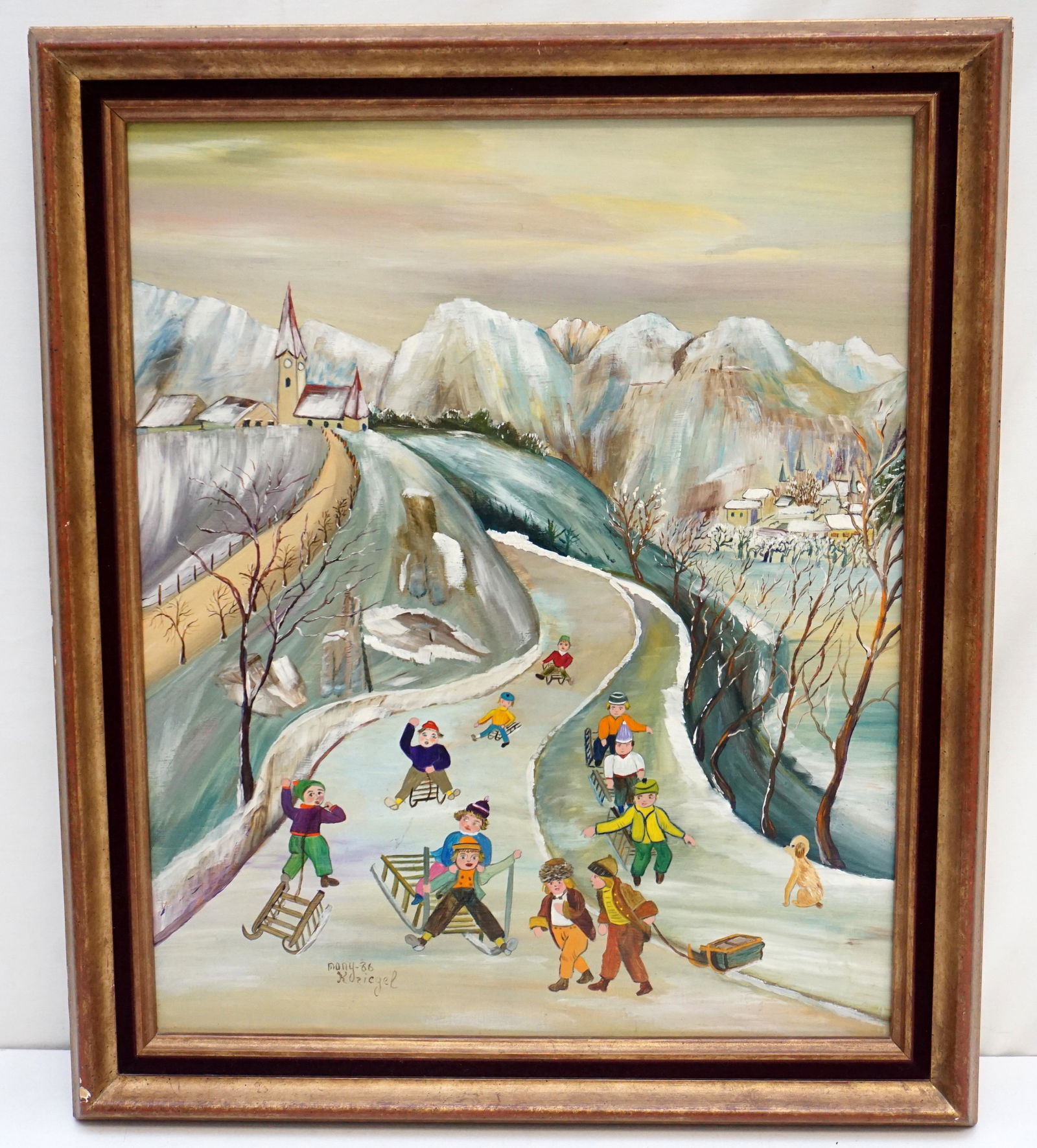 VINTAGE FRENCH NAIVE O/C MANY KRIEGEL (1 of 8)