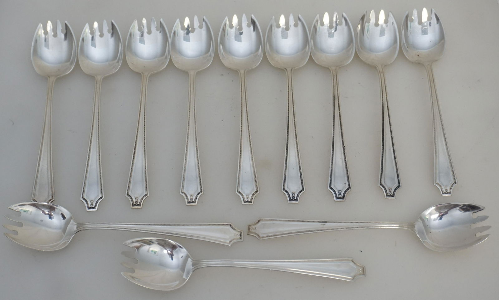 12 STERLING SILVER ICE CREAM FORKS KING ALBERT (1 of 4)