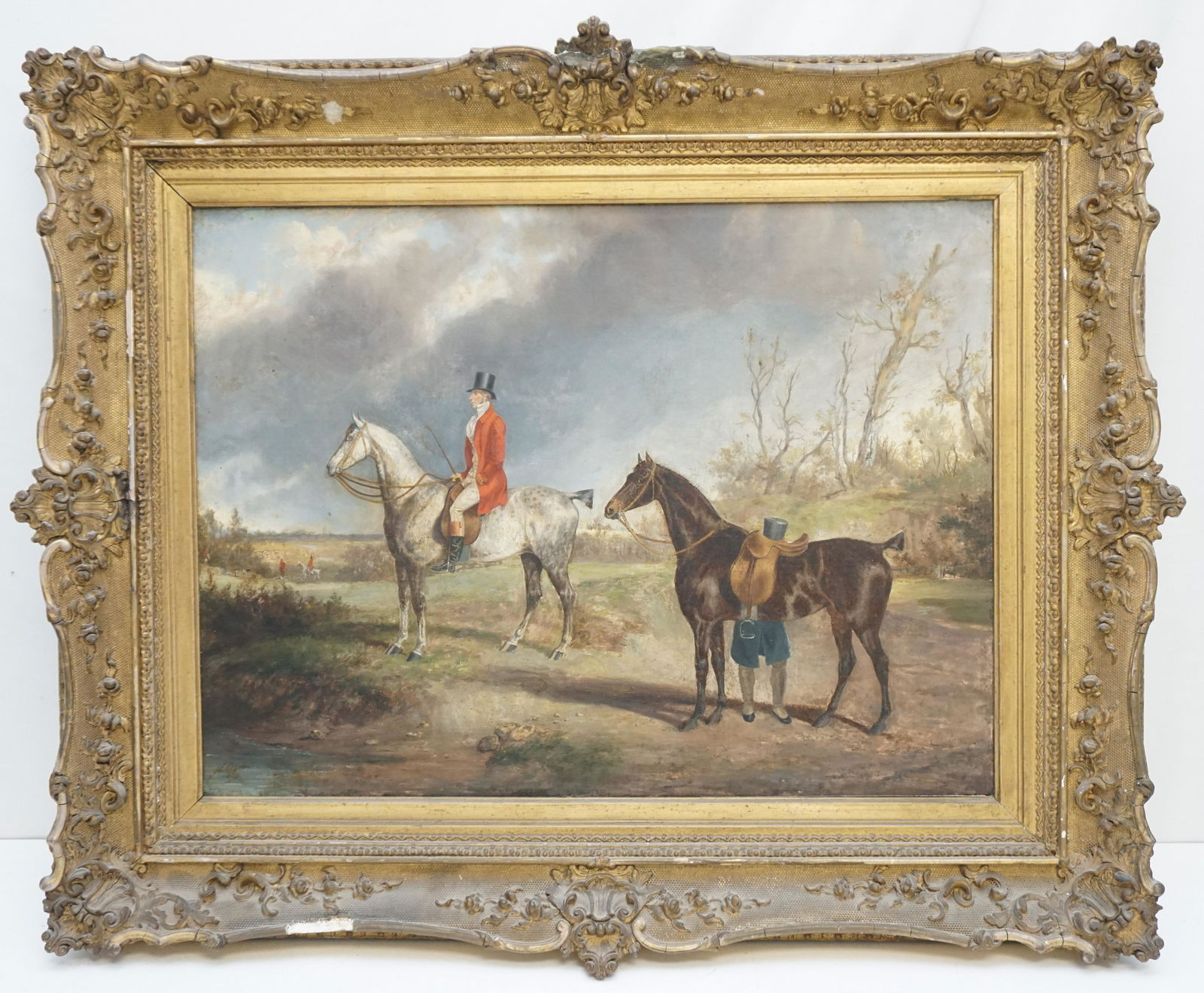 HENRY ALKEN (ATTR) EQUESTRIAN HUNT OIL PAINTING. (1 of 13)