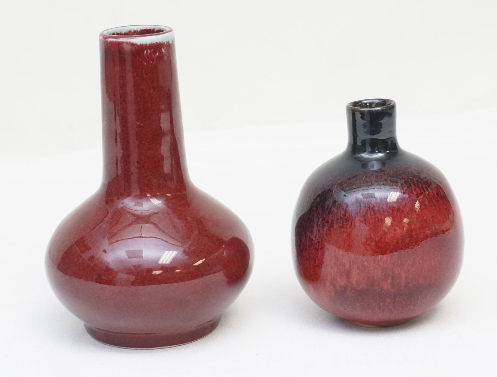 2 CHINESE FLAMBE BOTTLE VASES (1 of 6)