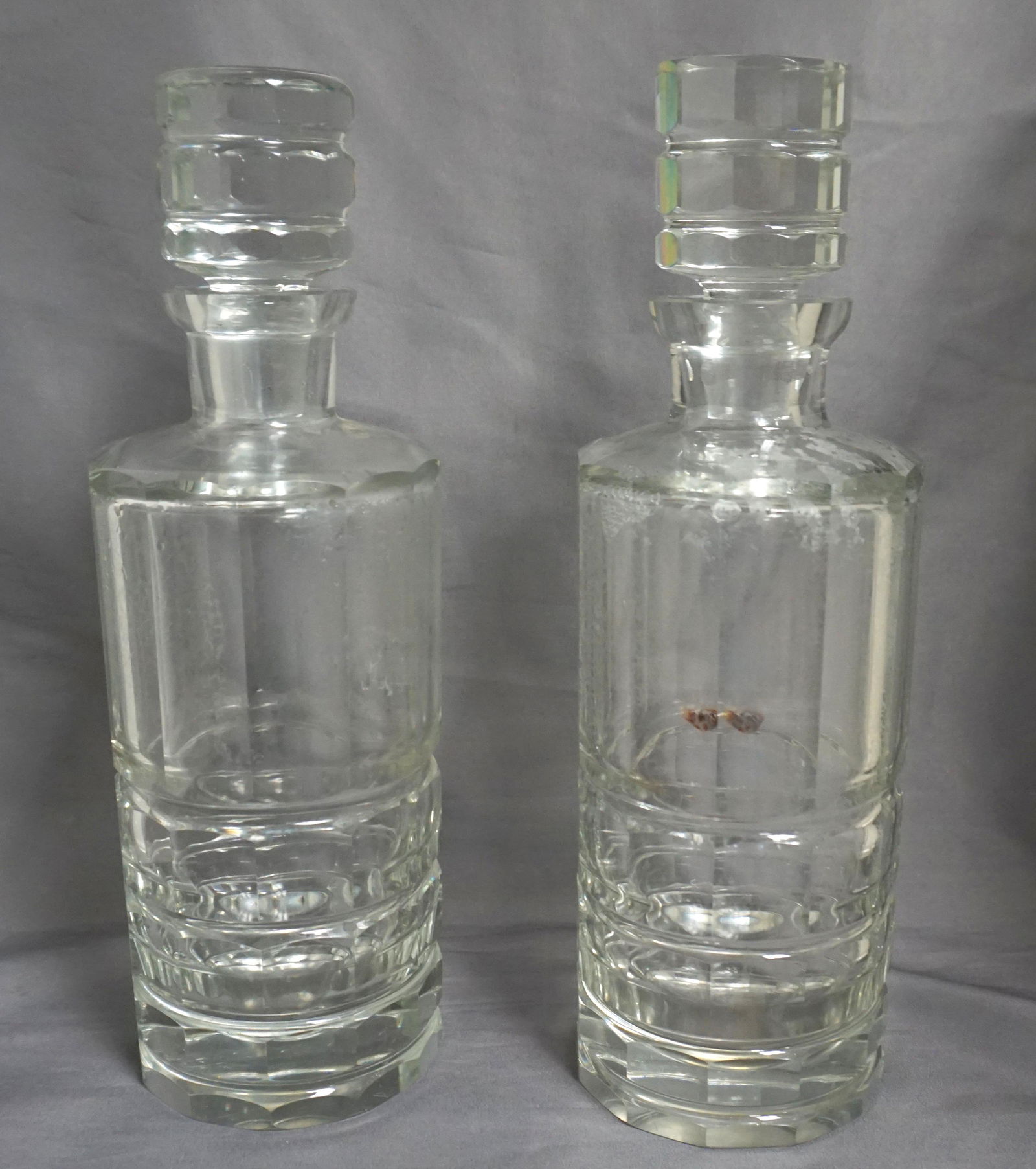 PAIR ANTIQUE CUT CRYSTAL DECANTERS (1 of 10)