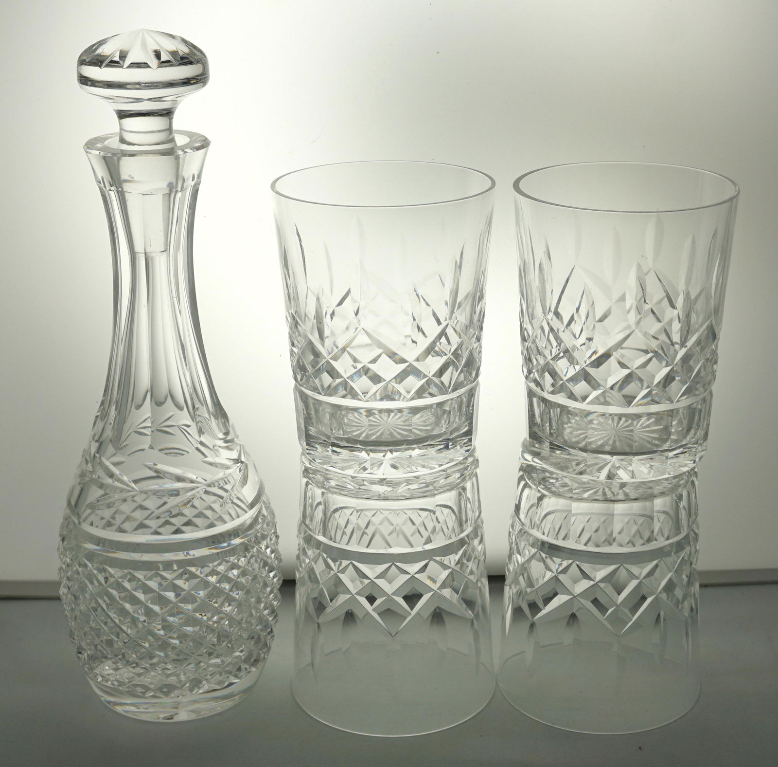 5 pc WATERFORD LISMORE DOUBLE OLD FASHIONED + WATERFORD (1 of 6)