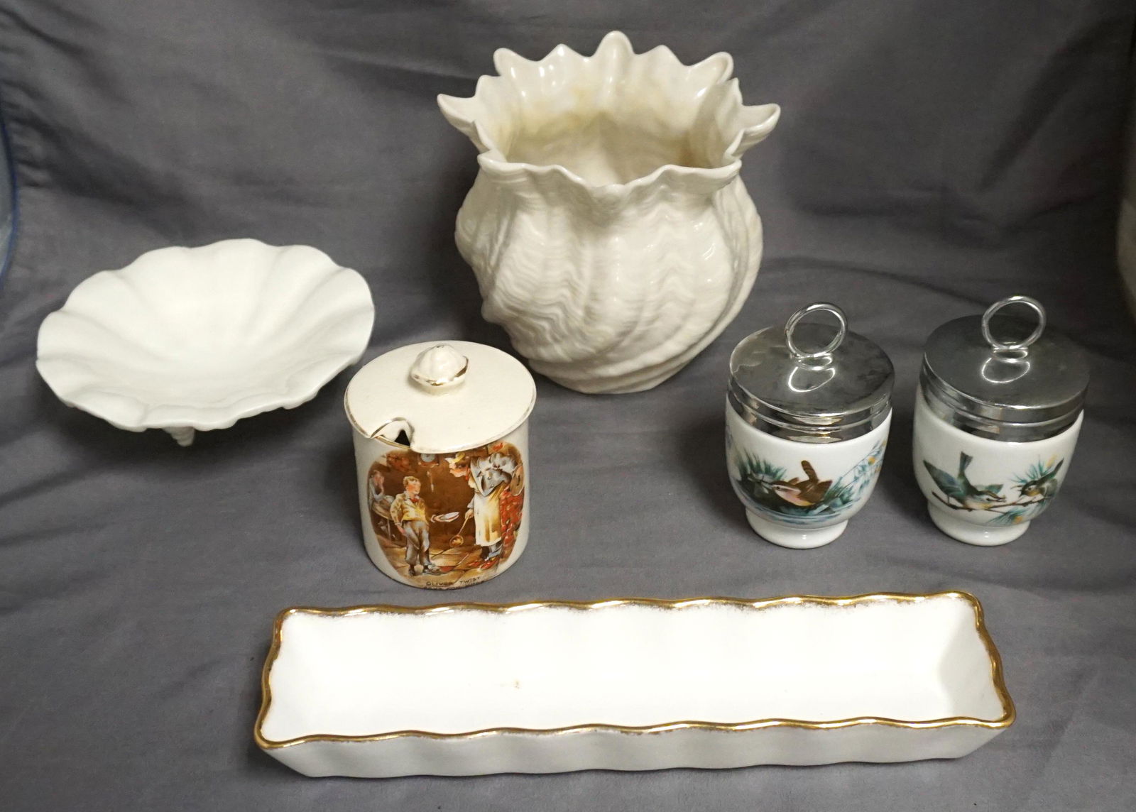 6 PC BELLEEK - ROYAL WORCESTER - LANCASTER + (1 of 9)