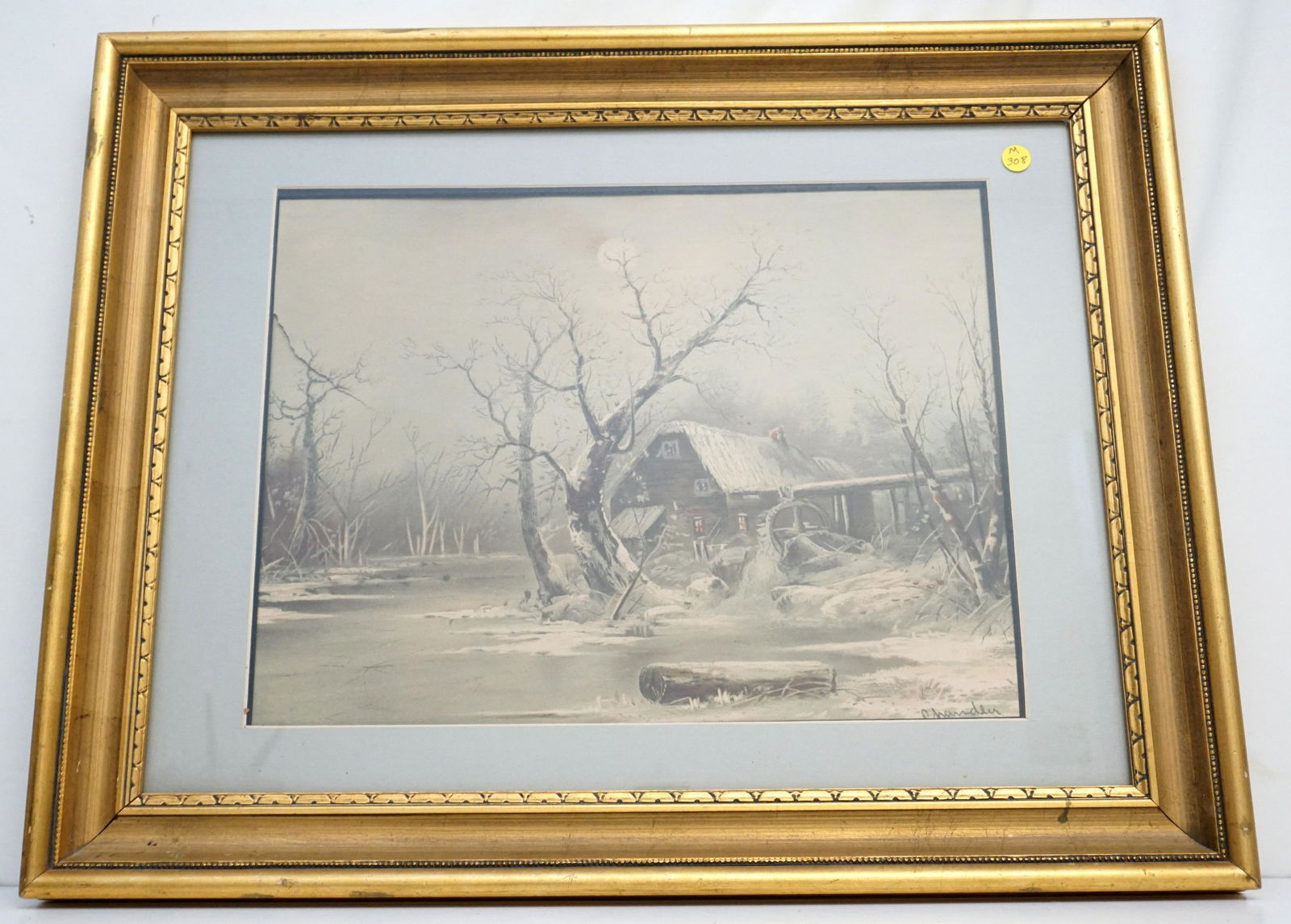 FRAMED WILLIAM CHANDLER PASTEL PRINT (1 of 6)