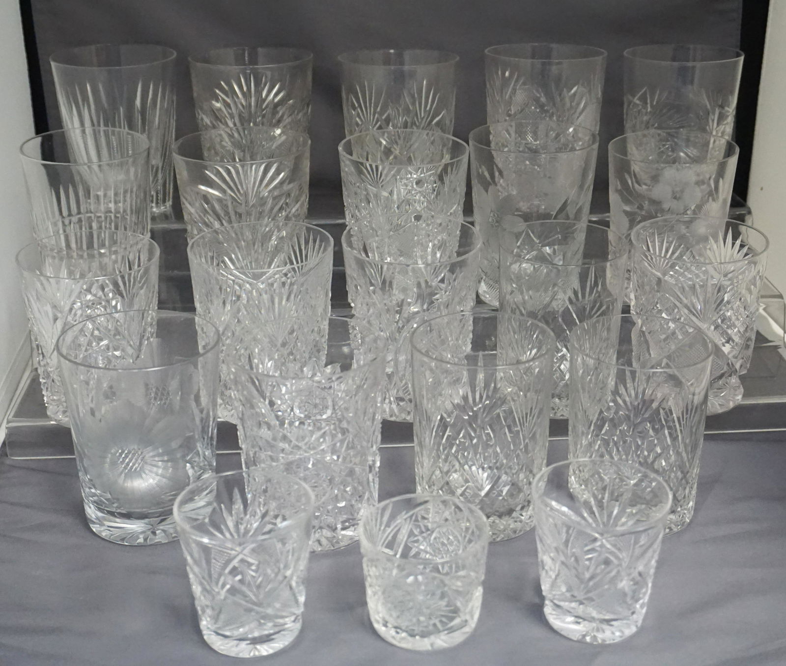22 VINTAGE CUT CRYSTAL BARWARE HAWKES + (1 of 10)