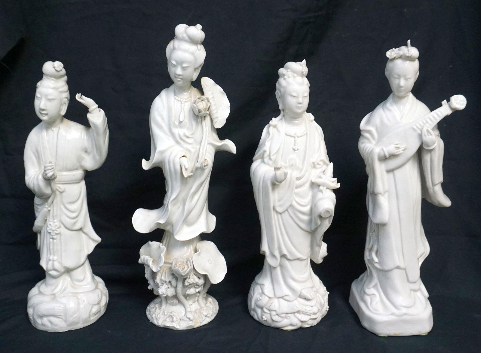 4 BLANC DE CHINE CHINESE PORCELAIN FIGURES (1 of 8)
